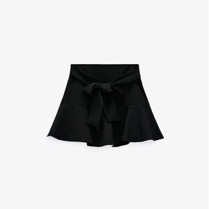 Zara Bow Trim Skort - Black - XS